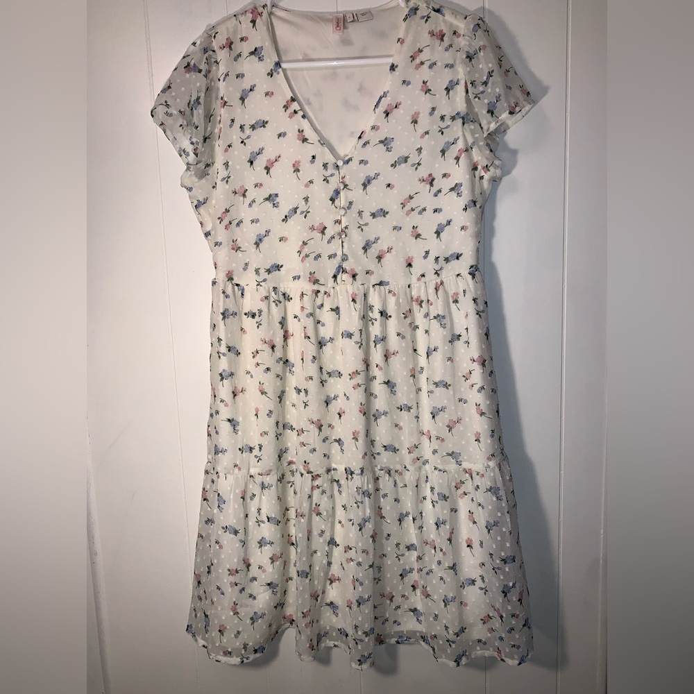 Only Cream V-Neck Flutter Sleeve Sundress